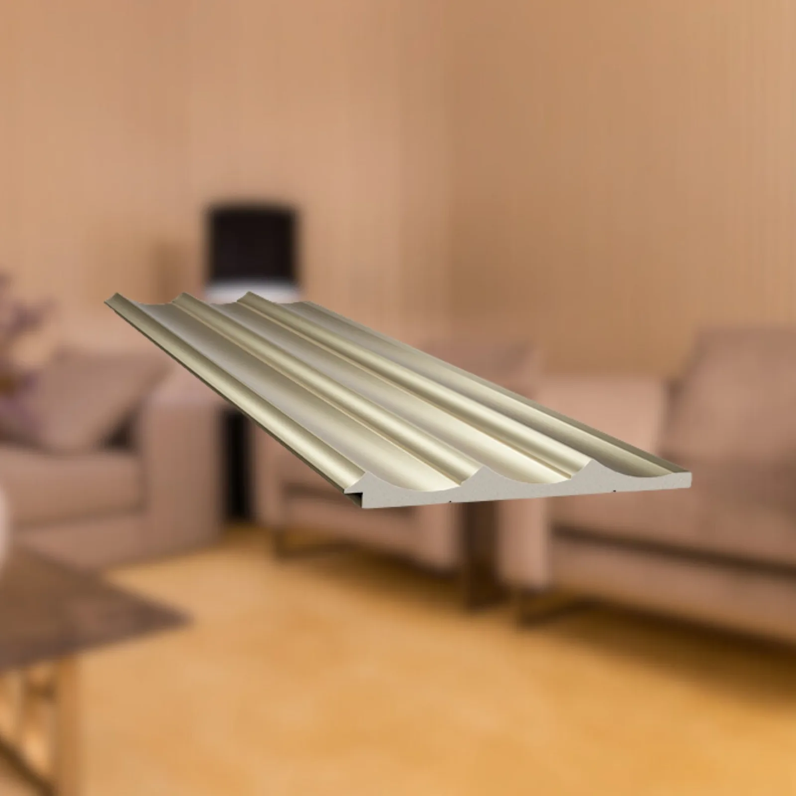 Revestimento Painel de Poliestireno Champanhe Santa Luzia 155 Waves M2 Cx/2,52m