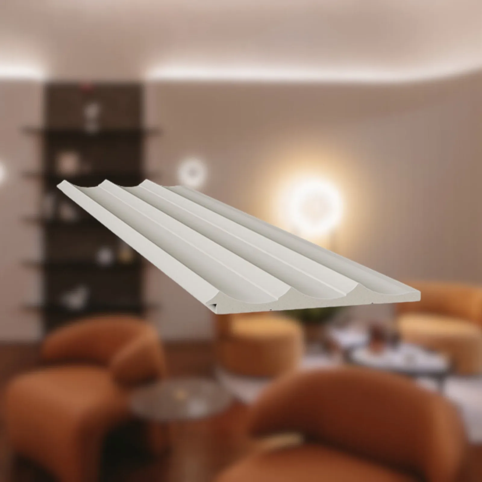 Revestimento Bege Waves Poliestireno Interno M2 Cx/2,52m Santa Luzia 155 Fendi