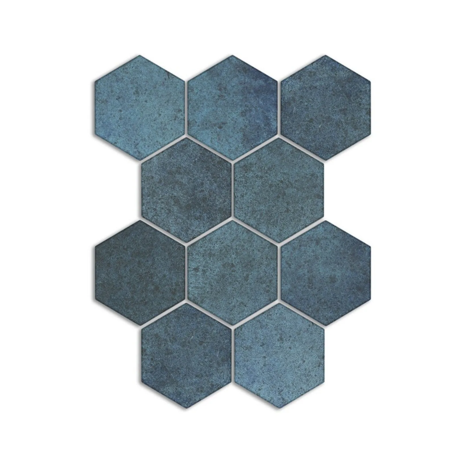 Revestimento Porcelanato Blue Mate 17x19,5 Sense Hexagonal Acqua Bold "A"