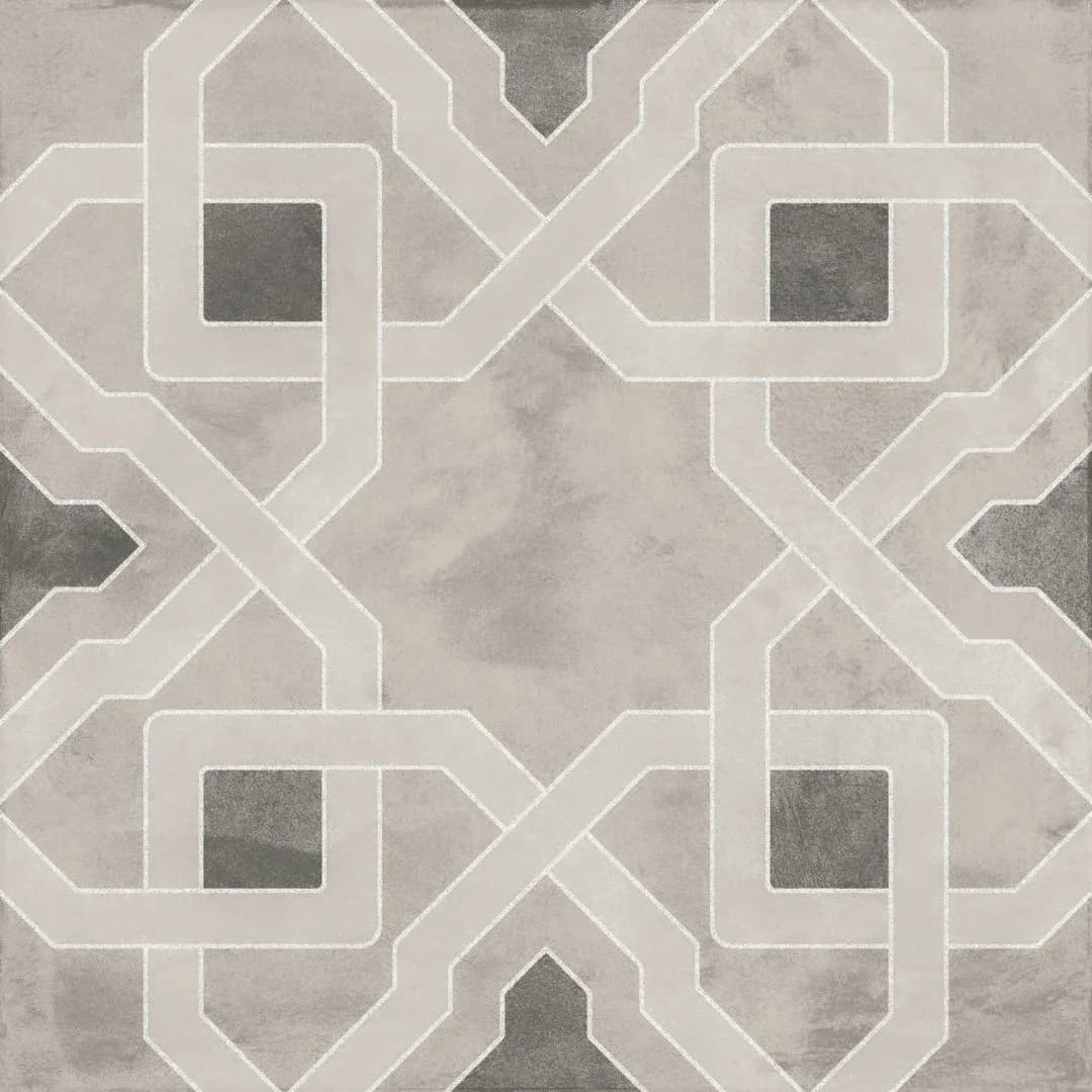 Revestimento Decorativo Cinza Matte 20x20 Decortiles Alambra Argento Bold "A"