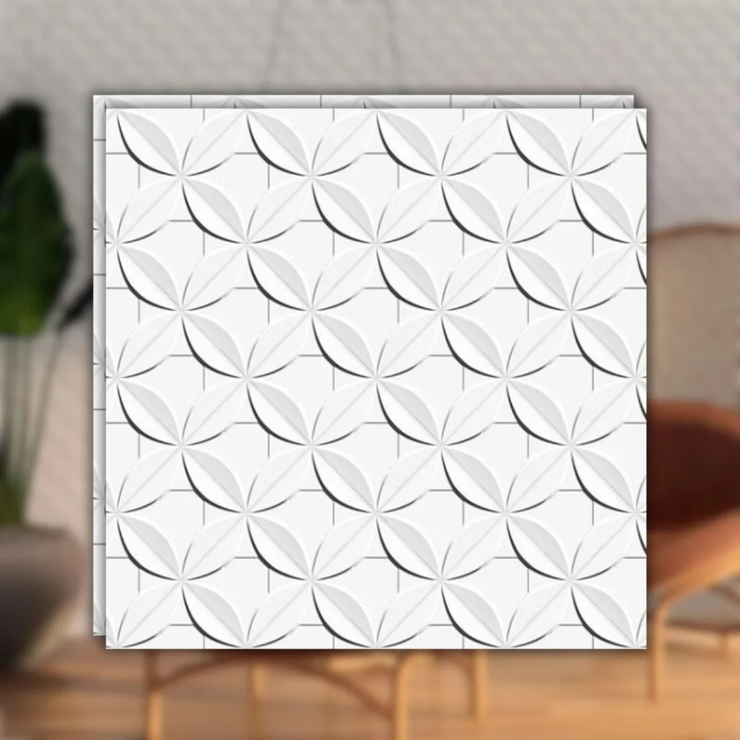 Revestimento Decorativo Branco Acetinado 43,7x63,1 Ceusa Dália RET "A"