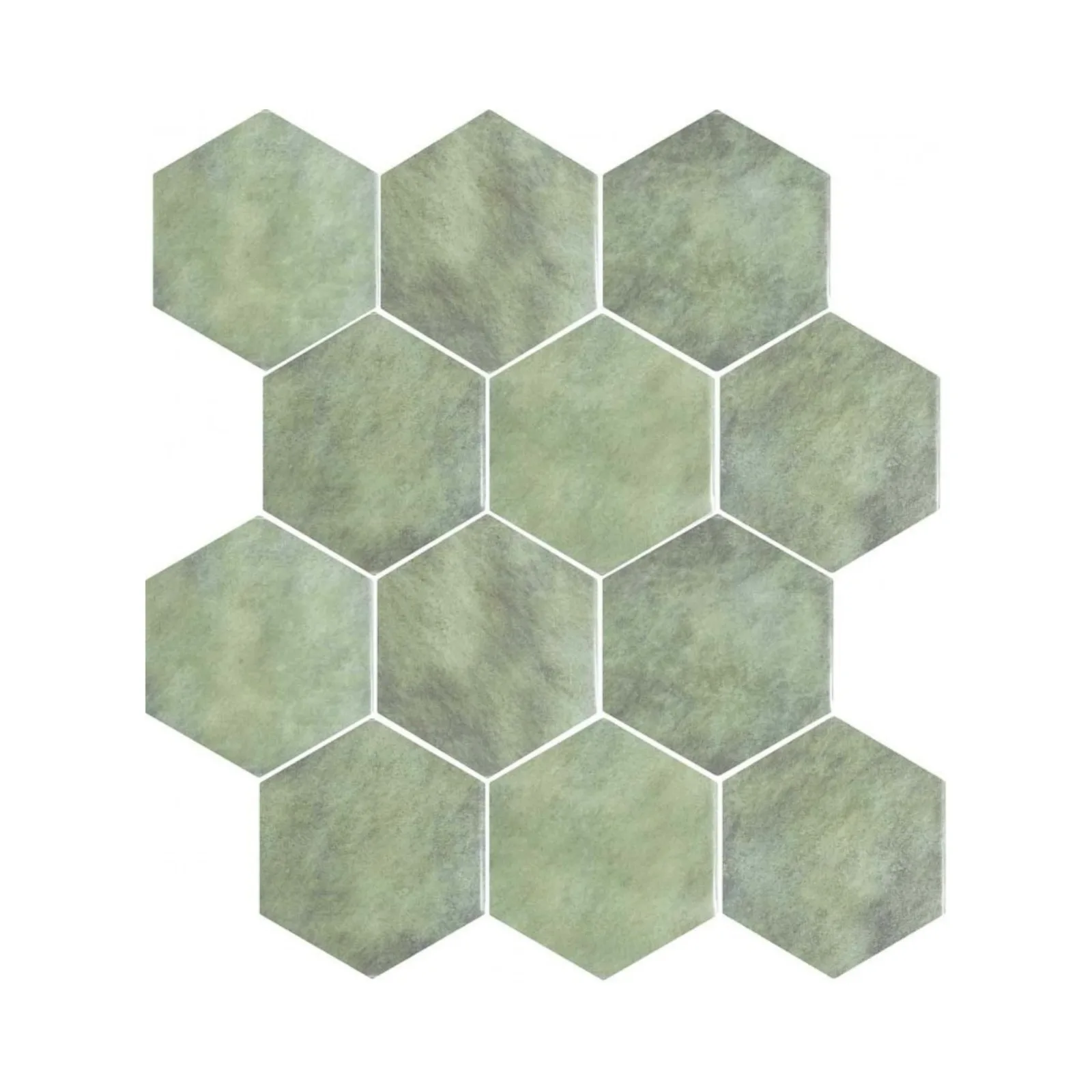 Revestimento Porcelanato Verde 17x19,5 Sense Hexa Nuvola Lux Bold "A"