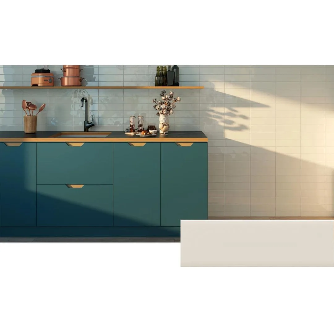 Revestimento Tijolinho Bege Brilho 7x25 Decortiles Color Mind Vanilla BR
