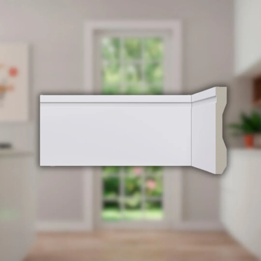Rodapé Poliestireno 100mm LEV102 Branco Santa Luzia