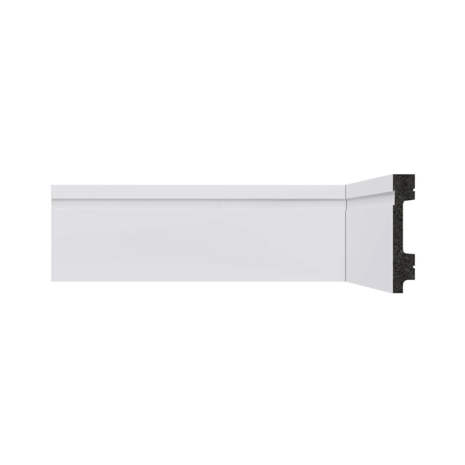 Rodapé Branco Poliestireno Frisado 7cm Barra Com 2,40ml Bellitas B74