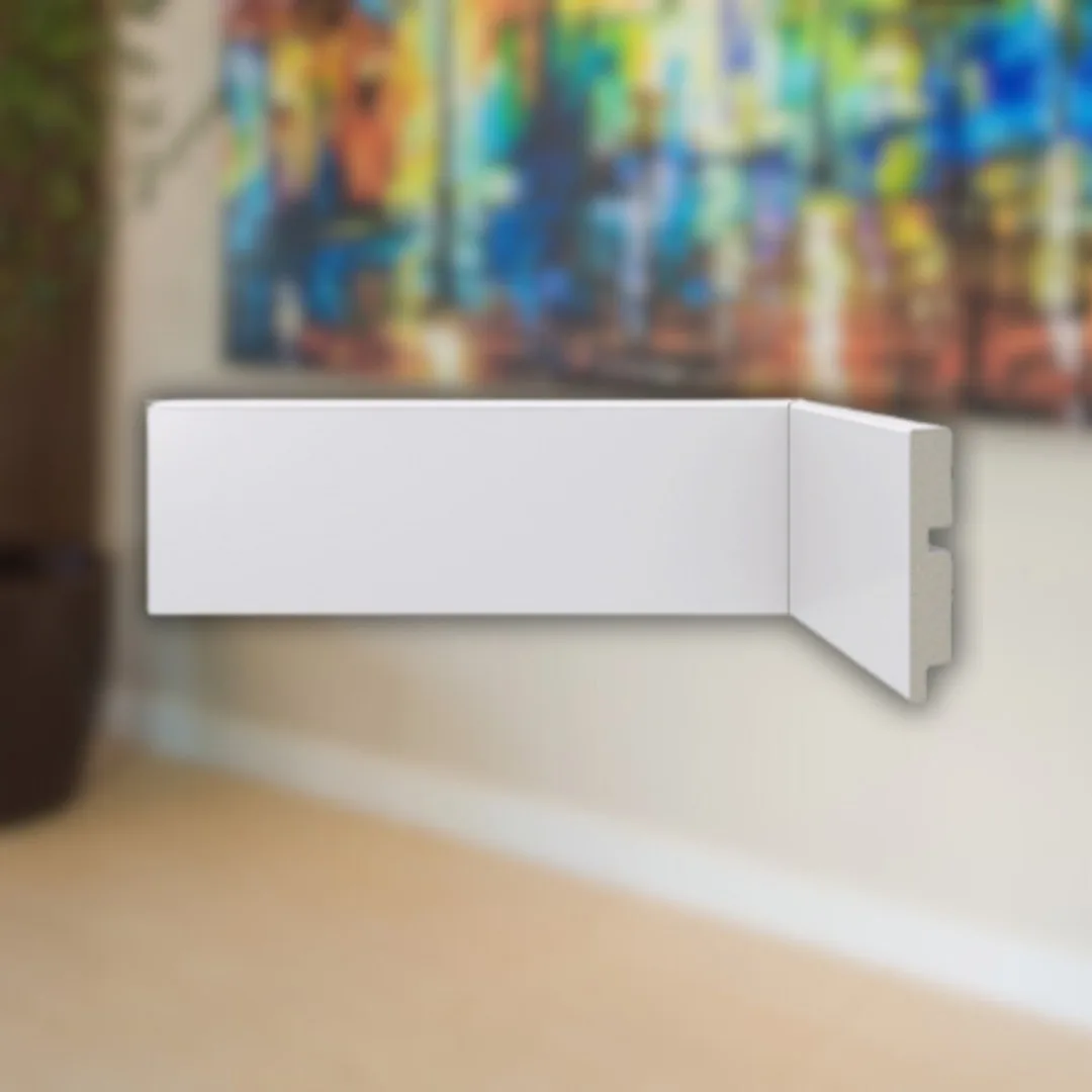 Rodapé Polistireno 451 Branco 70mm Santa Luzia