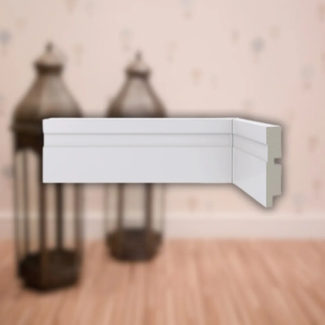 Rodapé Poliestireno 456 Branco 70mm Santa Luzia