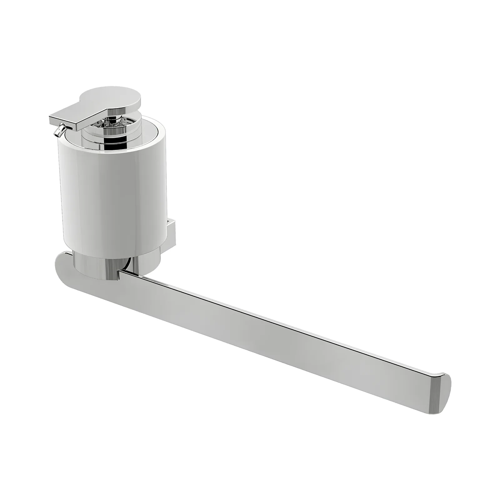 Saboneteira C/Toalheiro Inox/Branco Miss by Zen BA0244