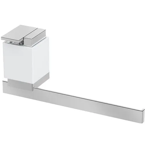 Saboneteira de parede Zen One Cromo/Branco Liquida com toalheiro
