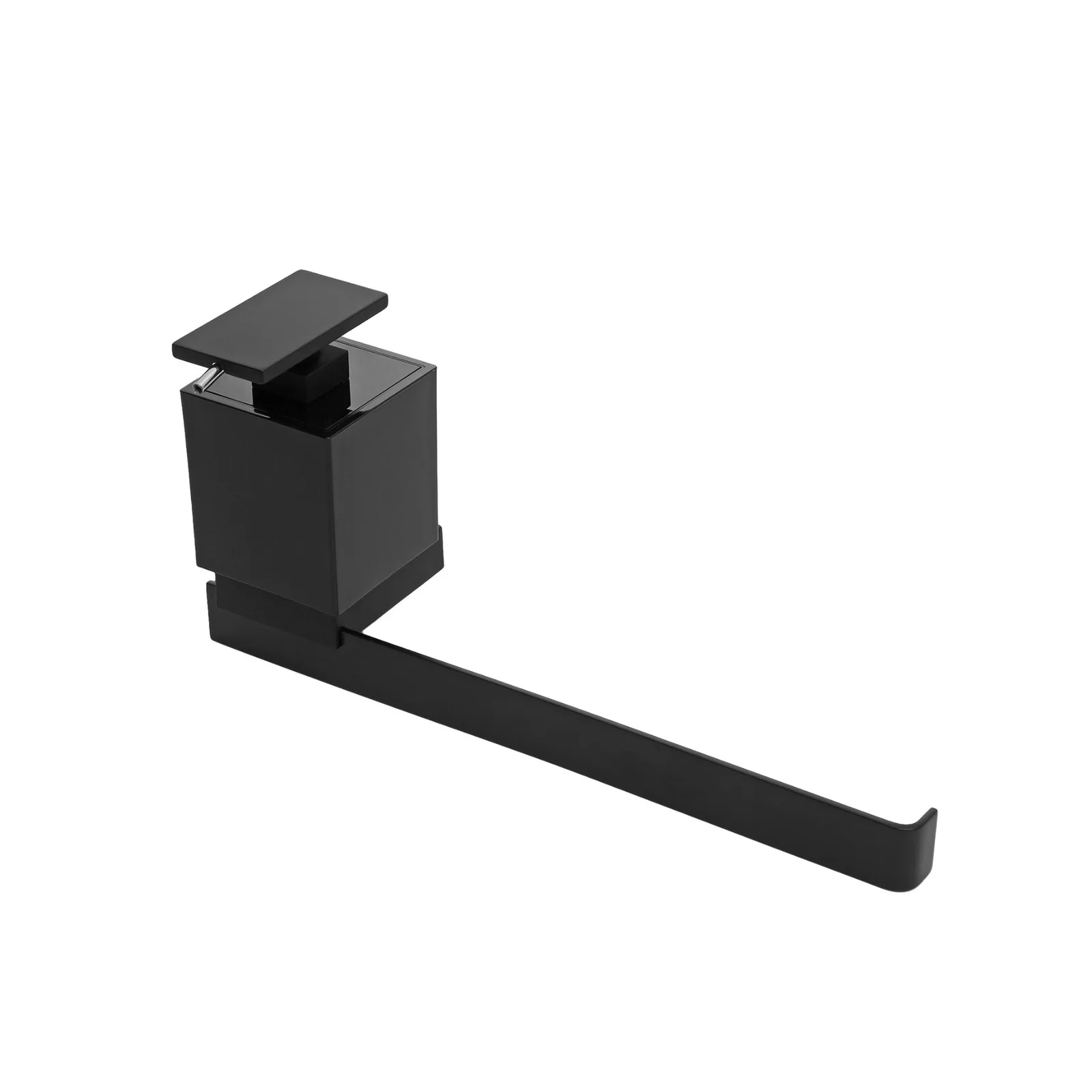 Saboneteira De Parede Preto Fosco Com Toalheiro Zen One