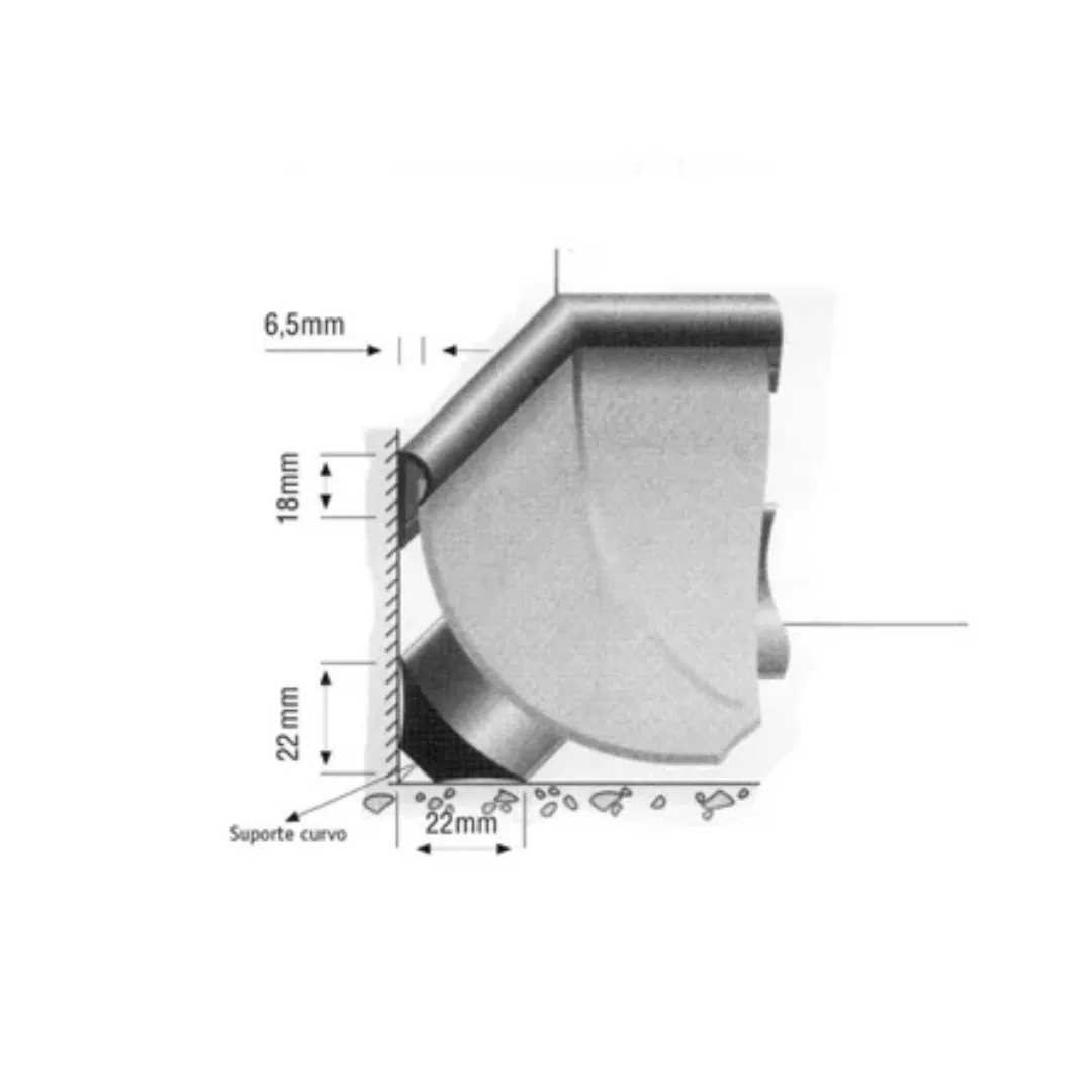 Suporte Curvo P/rodape Tarkett Pvc 9371802