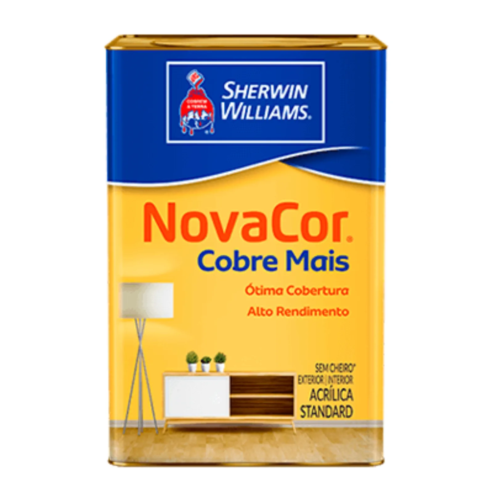 Tinta Acrílica Standard Novacor Cobre Mais Branco Fosco 18L Sherwin Williams