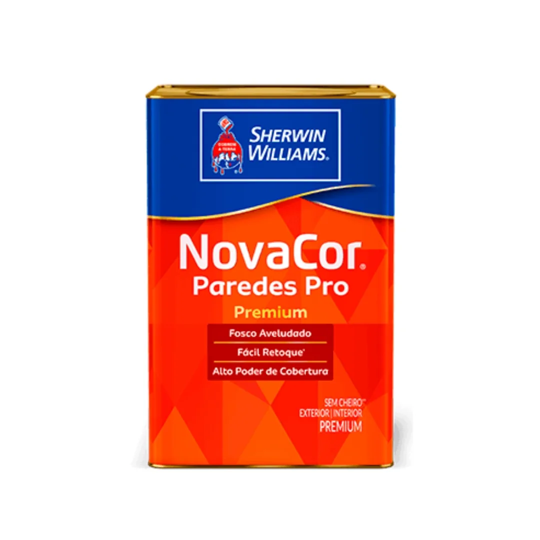 Tinta Acrílica Premium NovaCor Paredes Pro Fosco Aveludado Branco 18L Sherwin Williams