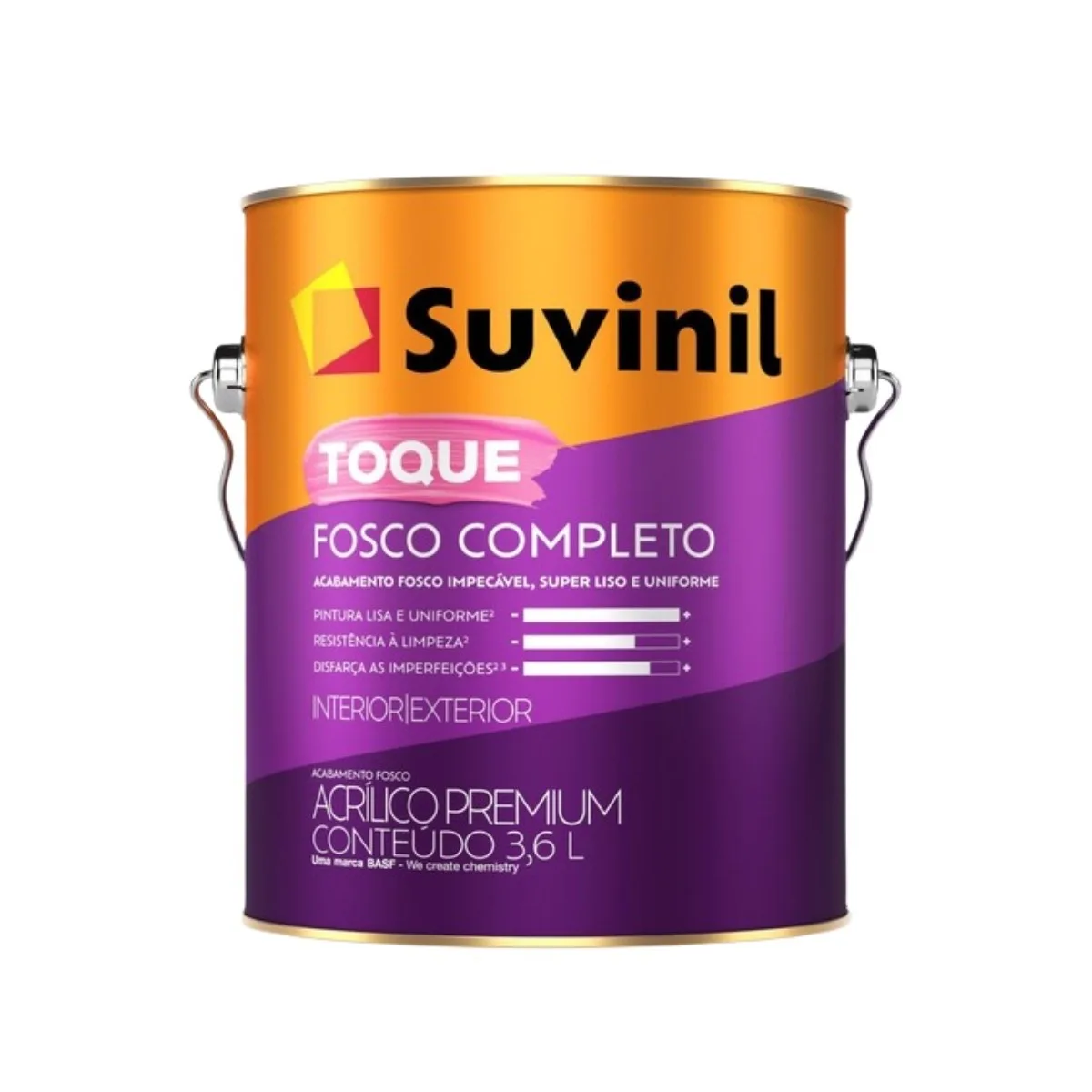 Tinta Acrílica Cinza Crômio Toque Fosco 3,6L Suvinil Premium