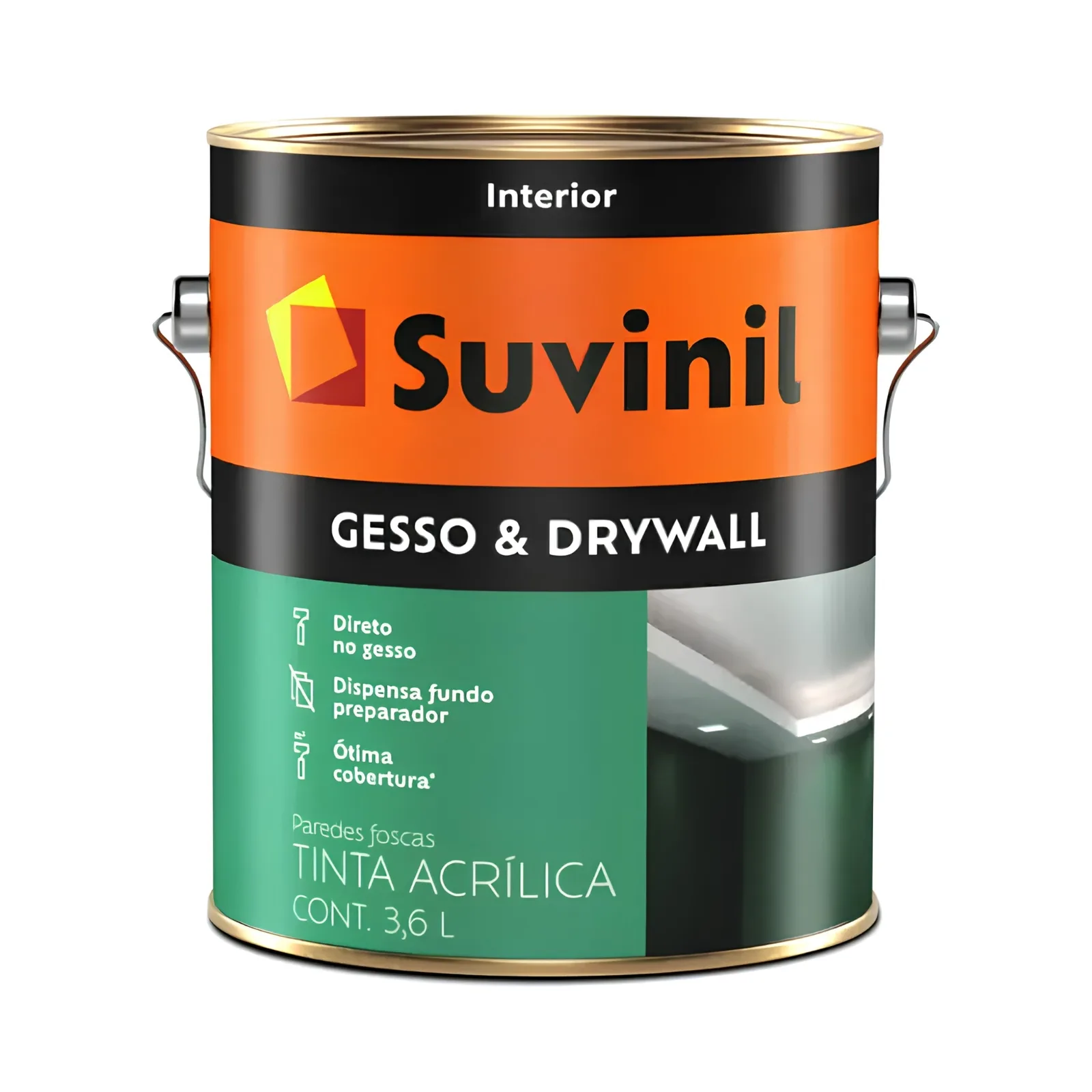 Tinta Acrílica Fosca Branco Gesso E Drywall 3,6L Suvinil
