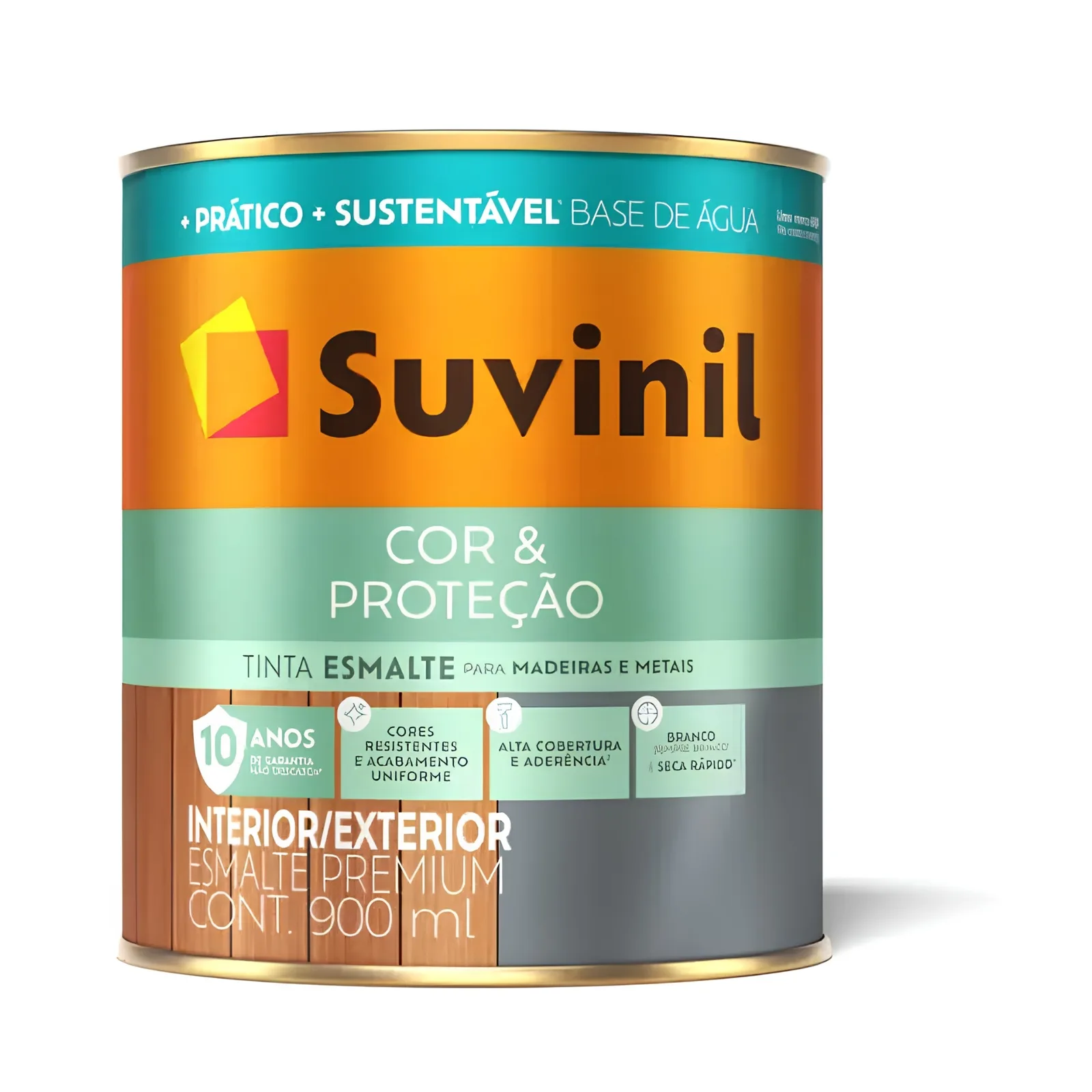 Tinta Esmalte Branco Cor & Proteção Acetinado Base Água 0,9L Suvinil