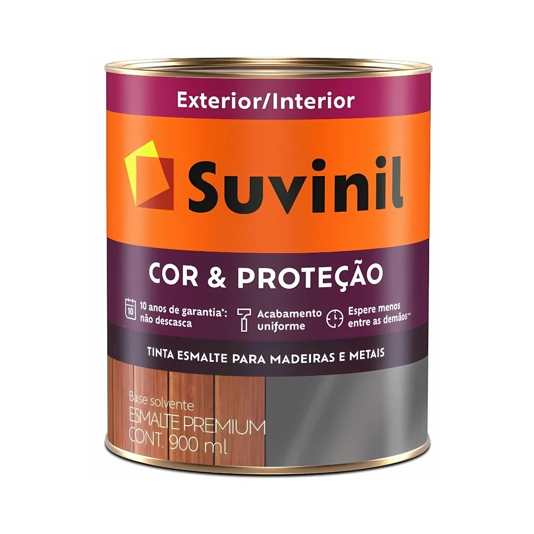 Tinta Suvinil Cor & Proteção 0,9L Esmalte Amarelo Ouro