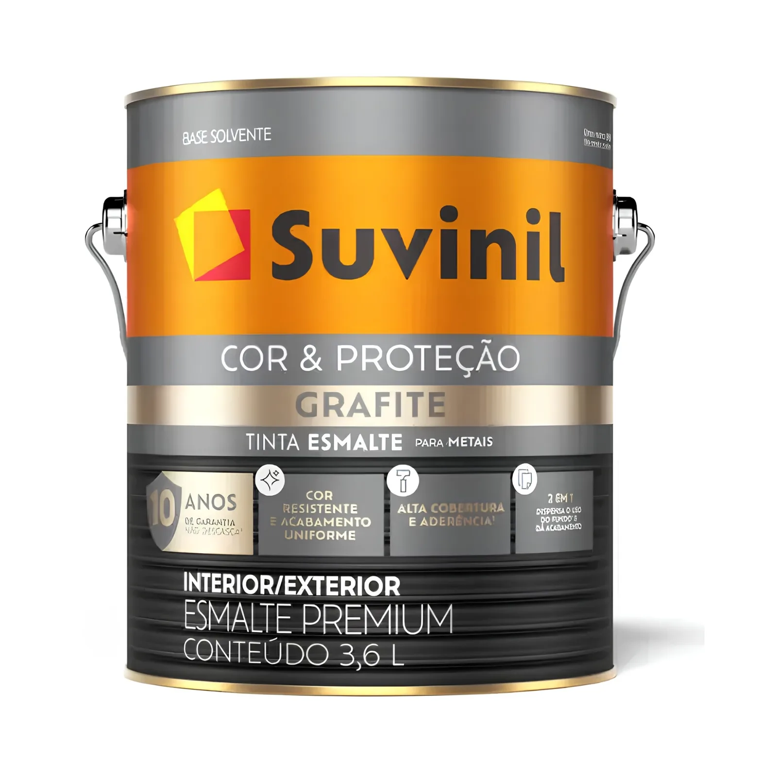 Tinta Suvinil Esmalte Sintético Fosco Cor & Proteção Grafite Escuro Suvinil 3,6 L