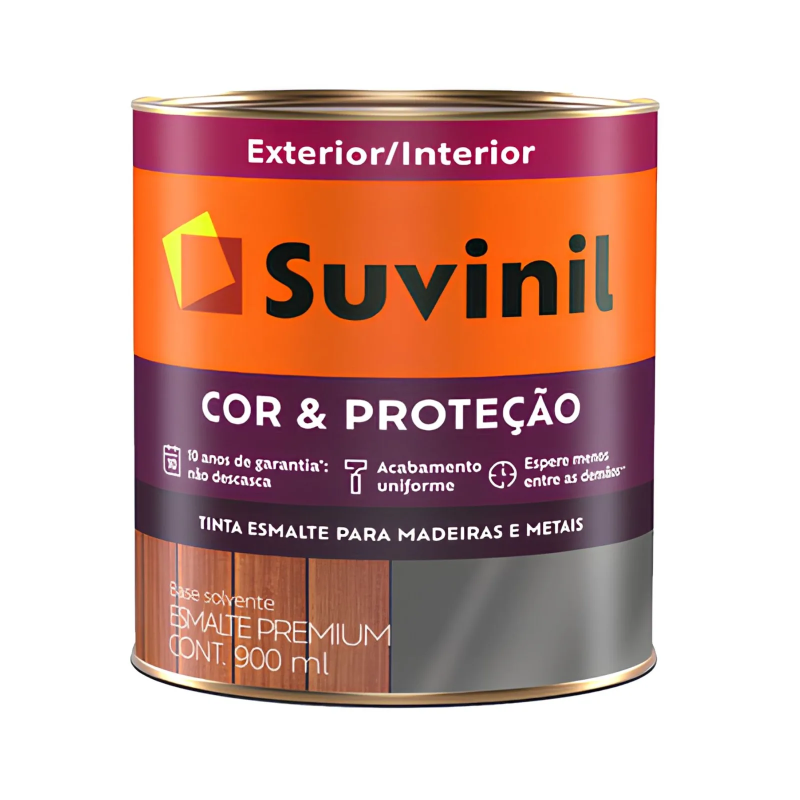 Tinta Esmalte Suvinil Cor & Proteção Brilhante Granizo (C380) Base Solvente 0,8 L