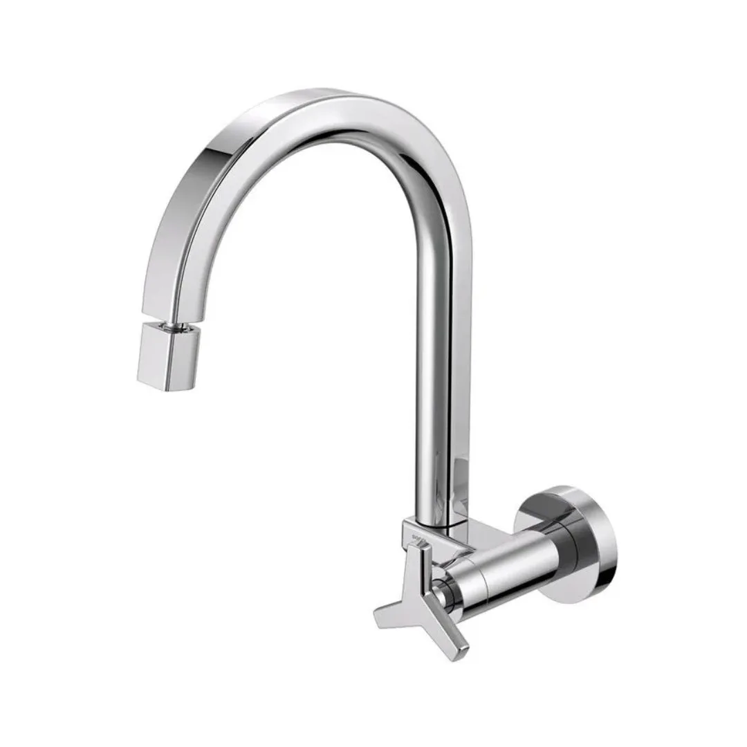 Torneira Bica Alta De Parede Para Cozinha Cromado Docol City