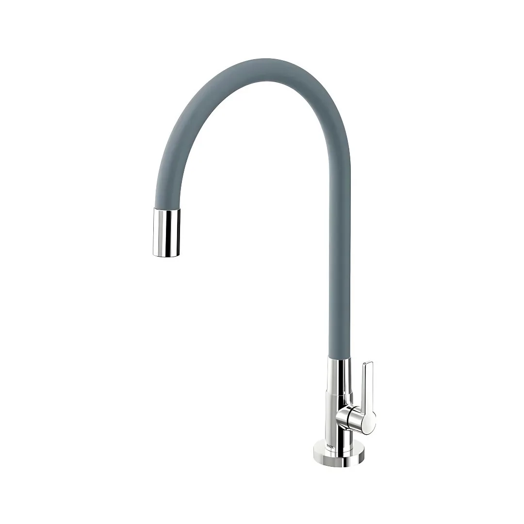 Torneira De Bancada Para Cozinha Cinza Cromado Docol Galiflex