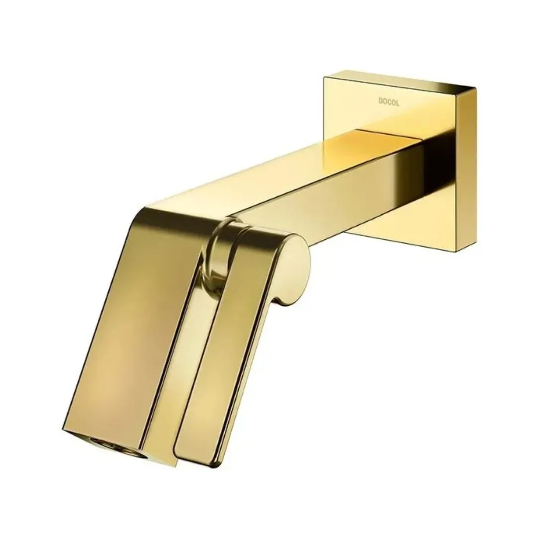 Torneira de Parede para Banheiro Ouro Polido Docol Stillo