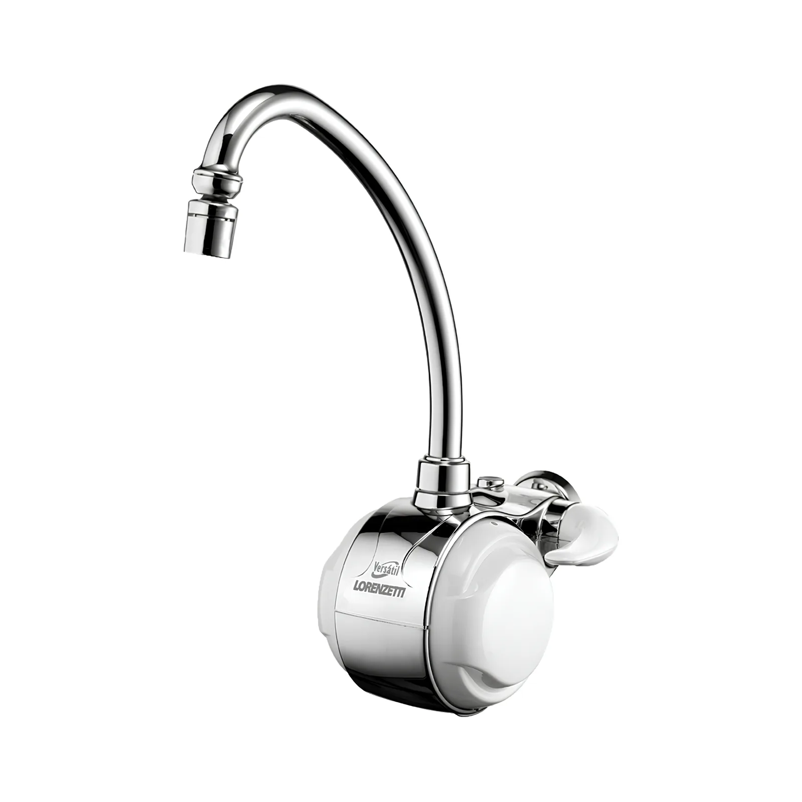 Torneira Elétrica Cromada/Branca 127V 4500W Lorenzetti Versátil