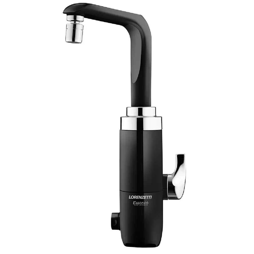 Torneira Eletrônica para Cozinha de Mesa de 5500w 220v Essence Preto/ Cromado Lorenzetti