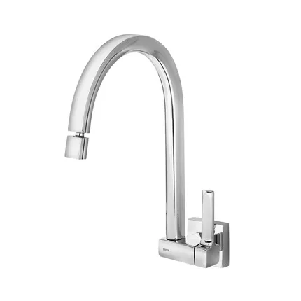 Torneira Para Parede De Bica Alta Quadrada Cromada Docol Chrome