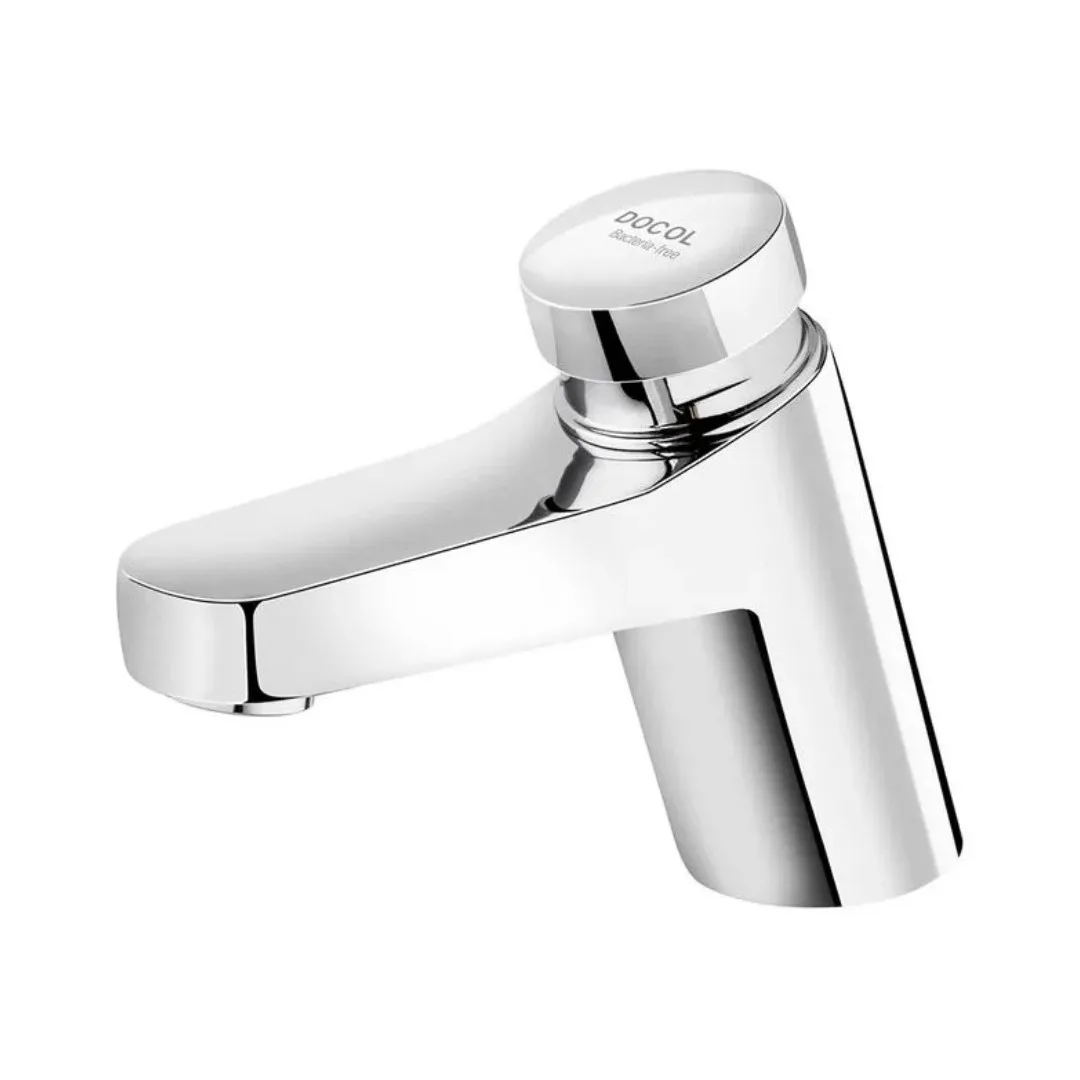 Torneira de Bancada com Regulador de Tempo para Banheiro Cromada Docol Pressmatic DeLuxe