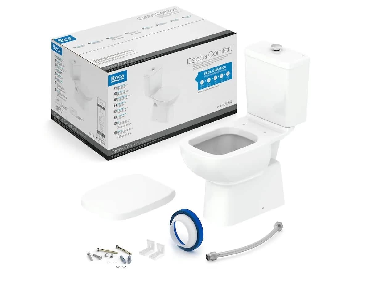 Vaso Sanitário Completo com Caixa Acoplada Branco Roca Debba Classic Confort