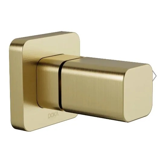 Acabamento para Registro Brushed Gold (1/2” e 3/4” pressão Deca somente 3,5 voltas) Doka Rivvo